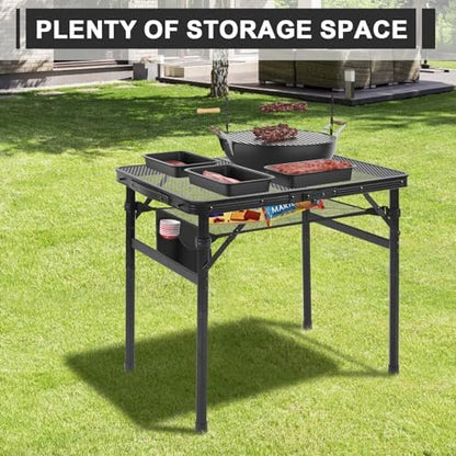 Camping Portable Folding Matel Grill Table,2x1.3 FT