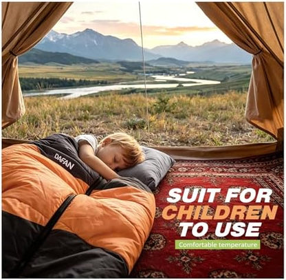 Lightweight Sleeping Bag for Adults, 3-Season Waterproof Backpacking Sleeping Bags with Compression Sack, Comfort Temp 50–68°F, Portable Camping Essential Gear for Travel, Hiking, Outdoor, Indoor