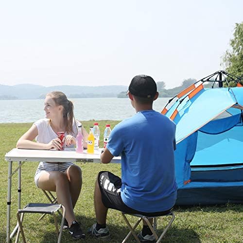 RedSwing 4ft Aluminum Camping Table, 48x24 Inch Portable Folding Table with Adjustable Height, Lightweight for Outdoor Picnic, Beach, BBQ, Camping & Indoor Use