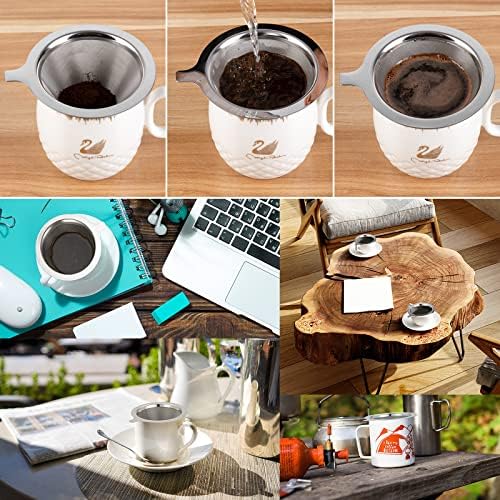 Pour Over Coffee Maker,Coffee Filter,Slow Drip Paperless Stainless Steel Cone Coffee Dripper(1 Cup) Mini