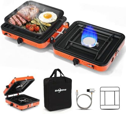 SHINESTAR 2 Burner Camping Stove, 17000 BTU Portable Propane Camp Stove