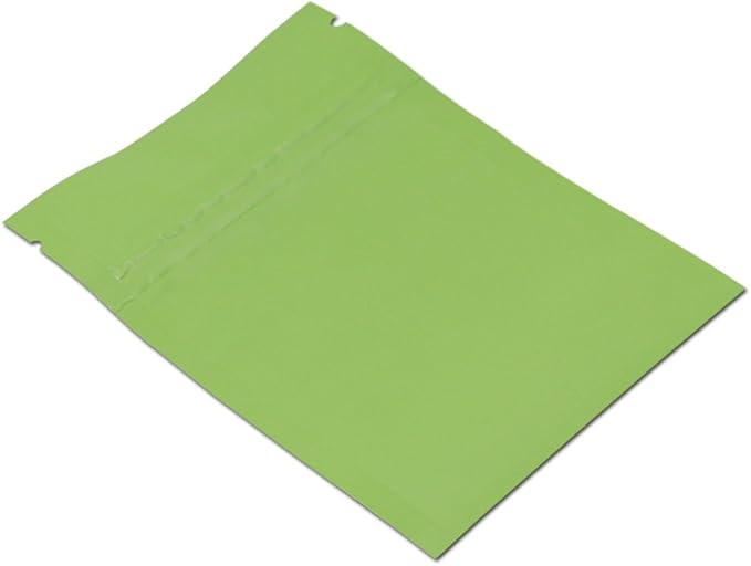 FERENLI 100Pcs Zipper Lock Self Seal Flat Pouch for Zip Aluminum Foil Lock Package Bag Coffee Food Storage Resealable Mylar Bags Heat Sealable Candy Reclosable Bags (12x18cm (4.7x7.1 inch), Green)