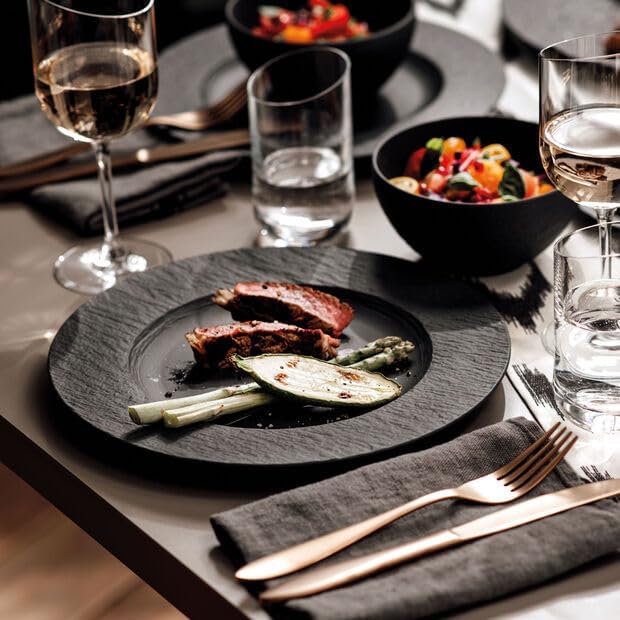 Villeroy & Boch Manufacture Rock 12 Piece Dinnerware Set, Matte Black | Premium