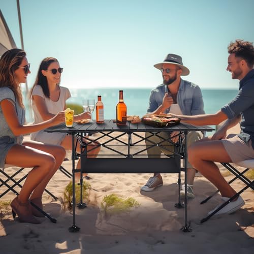 ALPHA CAMP Folding Camping Table Outdoor Table for Camping Picnic BBQ Beach