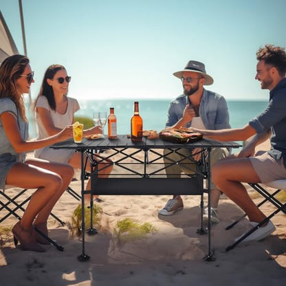 ALPHA CAMP Folding Camping Table Outdoor Table for Camping Picnic BBQ Beach