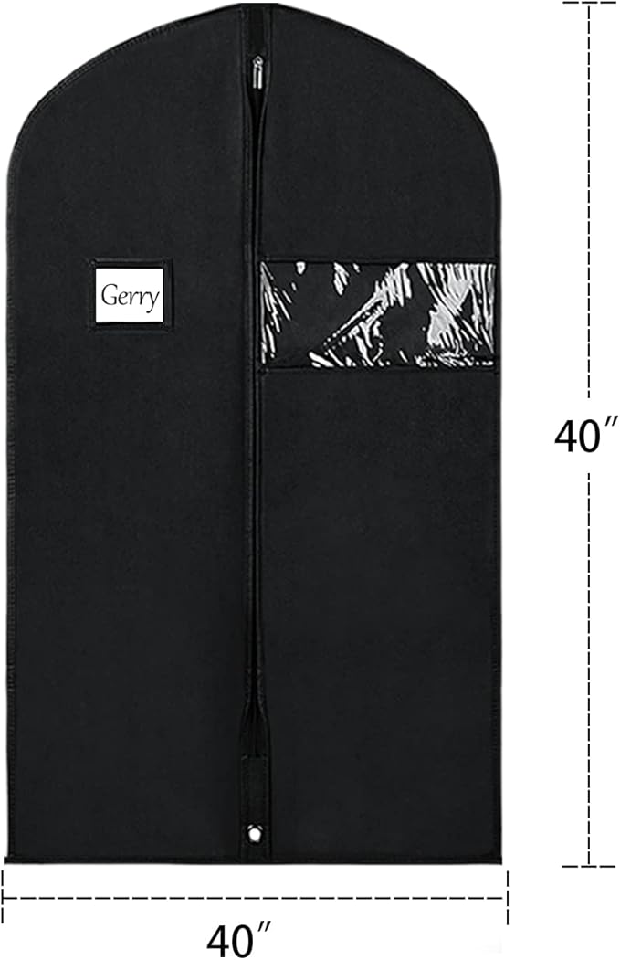 Univivi 16 Pack Suit Bags Garment Bag for Men Storage 40-inch Clothes Cover with Clear Window and ID Card Holder for Suit Jacket, Skirt, Shirt and Coat