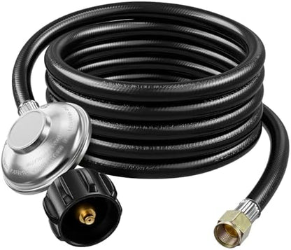 Rushare12FT Propane Hose with Regulator, QCC1 x 3/8" Female Flare Fitting