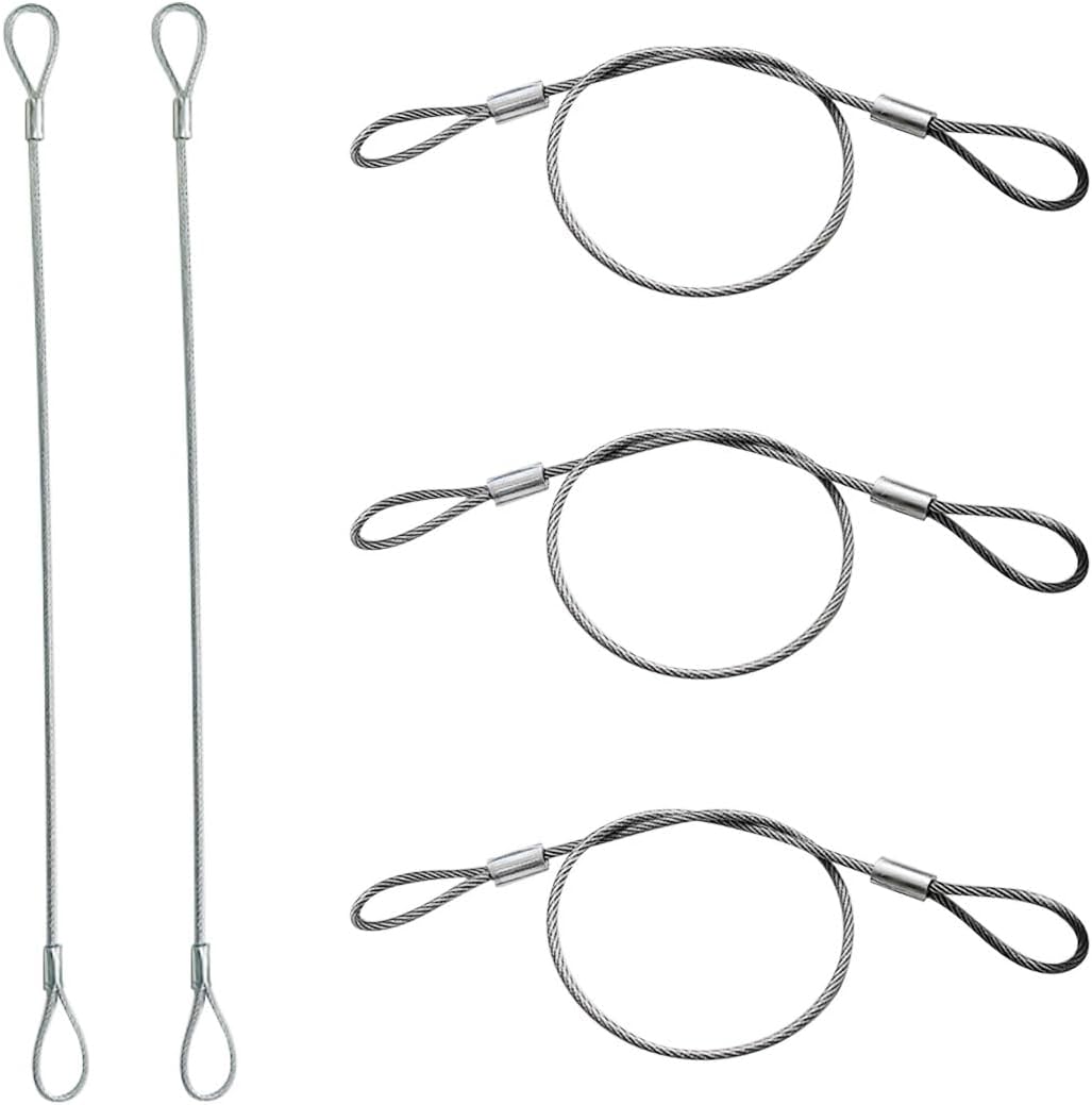 5 Pack Luggage Lock Safety Cable, Stainless Steel Cable with Loops, Stainless Steel Safety Cable, Safety Cable Lock, Braided Steel Coated Safety Cable Luggage Lock 2mm Thickness 12 inch Length