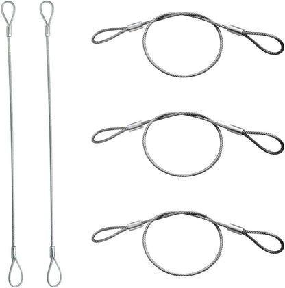 5 Pack Luggage Lock Safety Cable, Stainless Steel Cable with Loops, Stainless Steel Safety Cable, Safety Cable Lock, Braided Steel Coated Safety Cable Luggage Lock 2mm Thickness 12 inch Length
