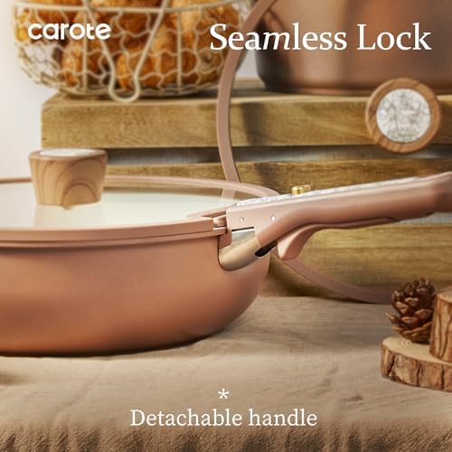 CAROTE 25pcs Ceramic Cookware Sets, Nonstick Pots and Pans Set Non Toxic