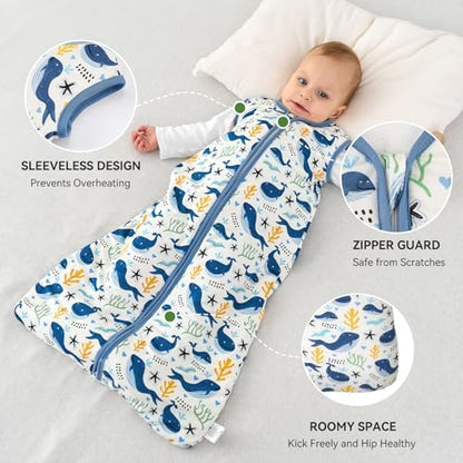 Yoofoss Baby Sleep Sack 12-18 Months Rayon Made from Bamboo 1.0 Tog