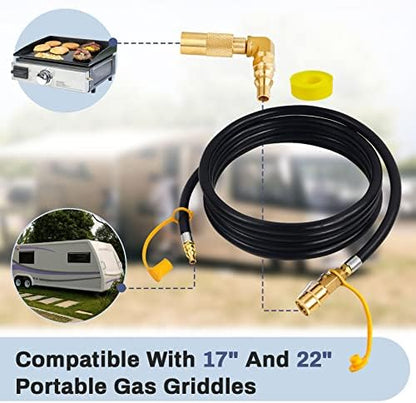 Upgraded 12FT RV Quick Connect Propane Hose for RV to Grill