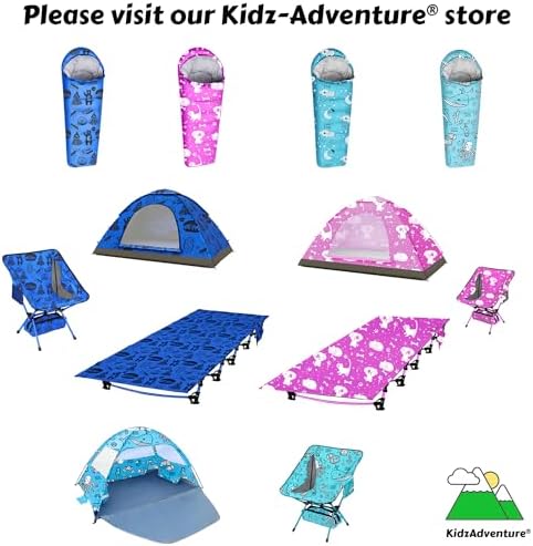 KidzAdventure Mummy Style 32 – 59F Kids Sleeping Bag with Pillow Sleeve, 4 Season, Lightweight and Backpacking Style, Ideal for Camping, Sleepover, Boys, Girls, and Youth