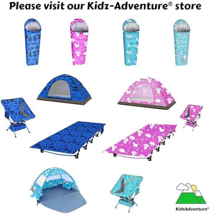 KidzAdventure Mummy Style 32 – 59F Kids Sleeping Bag with Pillow Sleeve, 4 Season, Lightweight and Backpacking Style, Ideal for Camping, Sleepover, Boys, Girls, and Youth