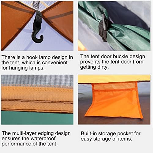 Family Dome Tent Pop-Up Tent Lightweight Tent Durable 210T Polyester Fabric Water-Resistant, UV Protection Easy Set Up for Camp Backpacking Hiking Outdoor,Green 1,M