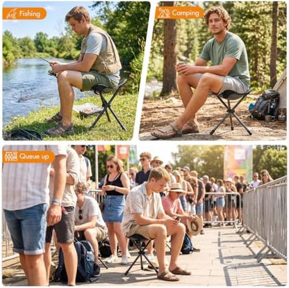 Portal 2 Pack Tall Folding Tripod Stool Portable Tripod Chair for Outdoor Camping