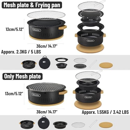 Naturehike Charcoal BBQ Grill with Heat Proof Mat, 11.8 INCH Small Grill