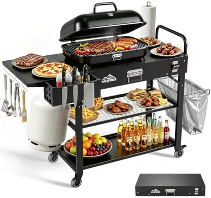 Grill Cart for Blackstone Griddle, Outdoor Grill Table Foldable for Ninja