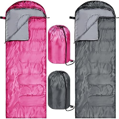 Tudomro 2 Pcs Camping Sleeping Bag for Adults Lightweight Packable Waterproof Camping Gear Equipment to Keep Warm for Outdoor Backpacking Hiking Travel