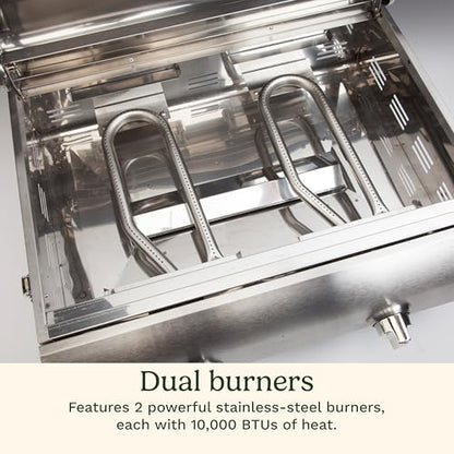 Cuisinart Outdoor Gas Grill, 20,000 BTU, Portable, 2-Burner