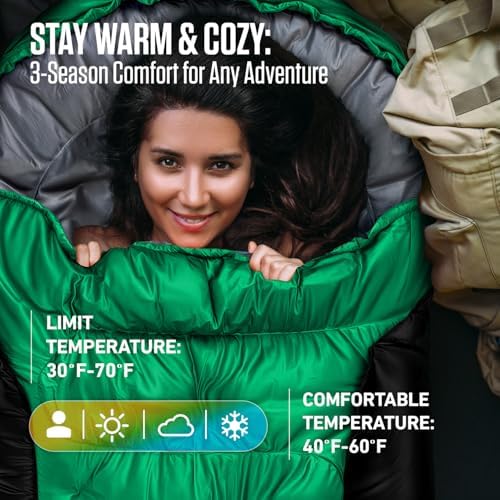 VENTURE 4TH Backpacking Sleeping Bag for Camping - Single, XXL & Double