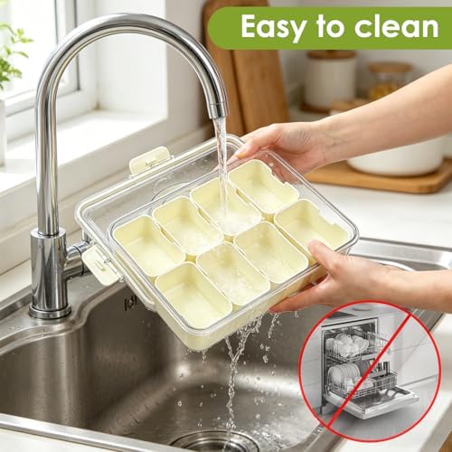 HRXFOZ Divided Serving Tray with Lid and Handle,8 Compartments Snacks Box,Snack Fruit and Veggie Tray,Portable Platter for Candy Fruits Nuts Snack Party Entertaining Picnic (1 PCS)