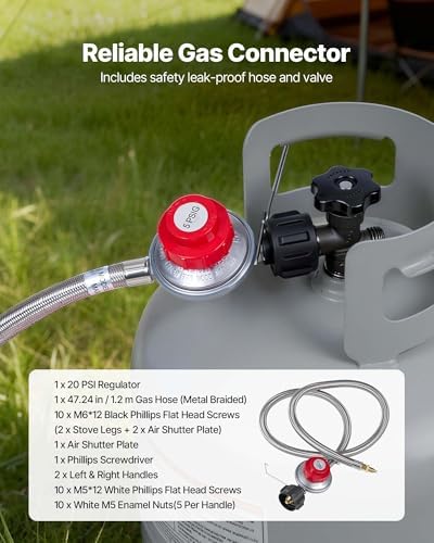 VEVOR Outdoor Propane Gas Stove, Propane LPG Gas Camping Stove,