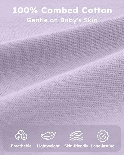 Baby Sleep Sack 18-24 Months 0.5 TOG, 100% Cotton Baby Wearable Blanket 2 Pack with 2-Way Zipper, Lightweight Sleep Bag for Boys ＆ Girls Toddler Breathable Sleeing Sack Purple Flower