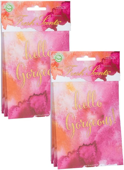 WillowBrook | Fresh Scents Scented Sachet Packet | Hello Gorgeous | Air Freshener Bags for Drawers, Closets, Cars | 6 Pack | Long Lasting Home Fragrance