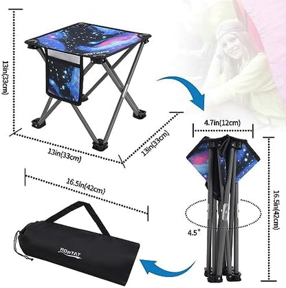 Roptat 2 Pack Camping Stool,Portable Folding Compact Lightweight Stool Seat for Camping Fishing Hiking Gardening Outdoor Walking Backpacking Travelling and Beach with Carry Bag