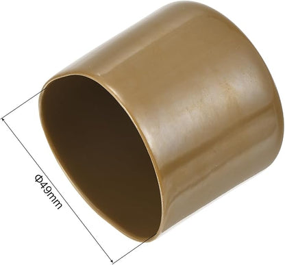 uxcell 20pcs Rubber End Caps 49mm(2") ID Vinyl PVC Round Tube Bolt Cap Cover Screw Thread Protectors Light Brown