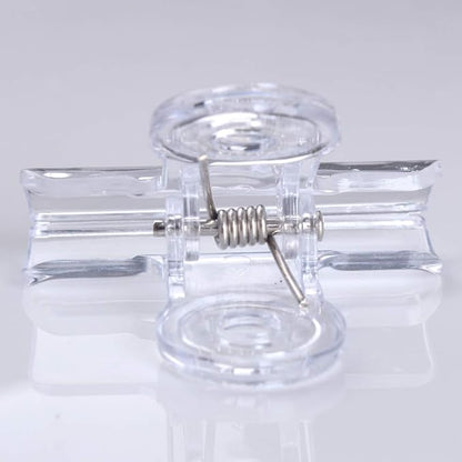 30 Pack Plastic Clear Clips Clamps, 1-1/2 Inch and 2 Inch Sizes