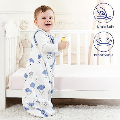 Yoofoss Baby Sleep Sack 18-24 Month 0.5TOG 100% Organic Cotton 2-Way Zipper