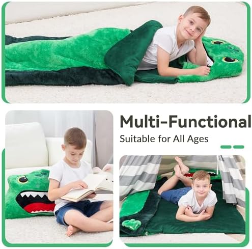 iPlay, iLearn Kids Dinosaur Sleeping Bag, Toddler Boys Daycare Dino Nap Mat