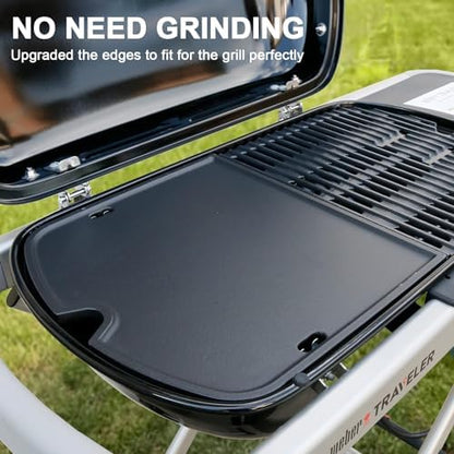 Hisencn 7034 Cast Iron Griddle for Weber Traveler Gas Grill