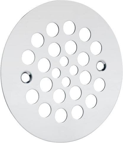 Artiwell 4-1/4“ Shower Strainer Drain Trim Set, Screw-in Shower Strainer Drain Cover, Plastic-Oddities Style Replacement Strainer Grid,Machine & Self-Tapping Screws Included (Chrome Plated)