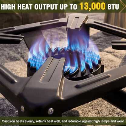BESTFIRE Single Burner Propane Gas Stove 13000 BTU Portable Outdoor Cooker