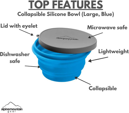 Collapsible Silicone Bowl (Large (Blue))