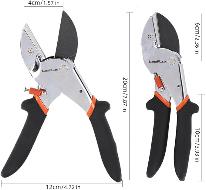 8" Professional Heavy Duty Anvil Pruning Shears with Anti-Rust SK-5 Blades, Garden Shears for Dry Stems and Small Branches, Gardening Scissors, Clippers for Wood, Non-Slip Handle. | LFXP1108S