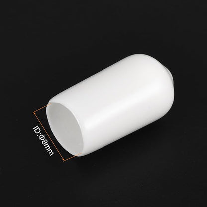 uxcell 20pcs Rubber End Caps 8mm(5/16") ID Vinyl Round End Cap Cover Screw Thread Protectors White