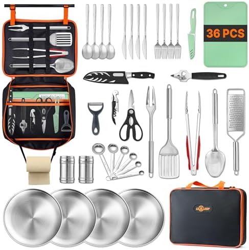 Gaialoop Camping Utensil Set, Camping Cooking Utensils & Kitchen Tools