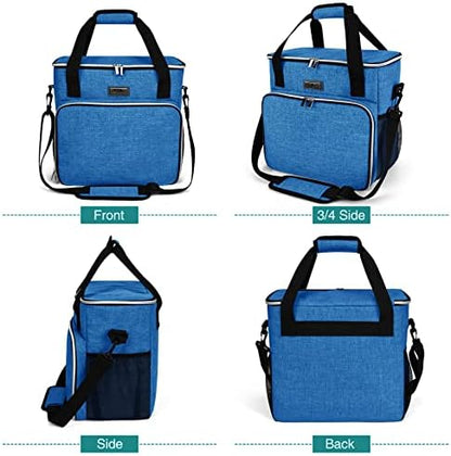 BAGLHER Dog Travel Bag, Pet Travel Bag (ALL Pet Travel Supplies), With 2 Pet Food Containers and 2 Collapsible Silicone Bowls; Essential Kits for Pet Travel Blue
