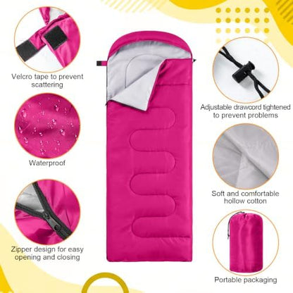 Junkin 12/36 Pcs Camping Sleeping Bags for Adult