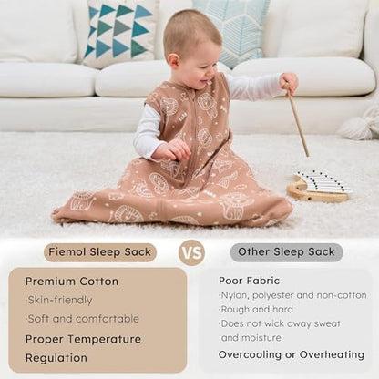 Baby Sleep Sack 12-18 Months 0.5 Tog Soft Sleeping Bag 100% Cotton