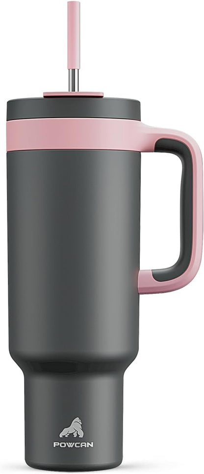50 oz Tumbler with Handle, 2-in-1 Straw and Sip Lid, Leakproof, Dishwasher Safe, Insulated Stainless Steel Travel Coffee Mug, Keeps Cold for 34 Hours, Fits in Car Cup Holder (Rebellion)