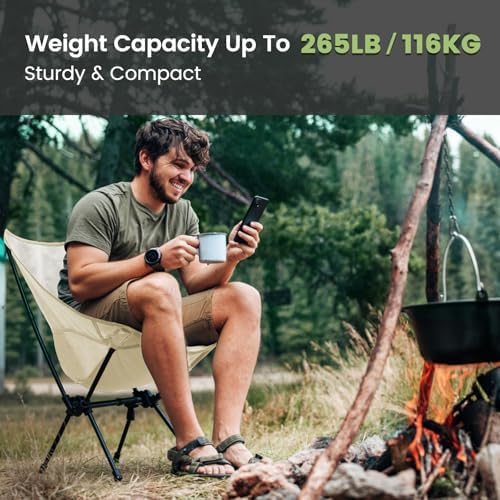 CAMEL CROWN Portable Camping Chair Lightweight Compact Folding Chair Mesh for Outdoor Camp Travel Beach Picnic Festival Hiking Backpacking White