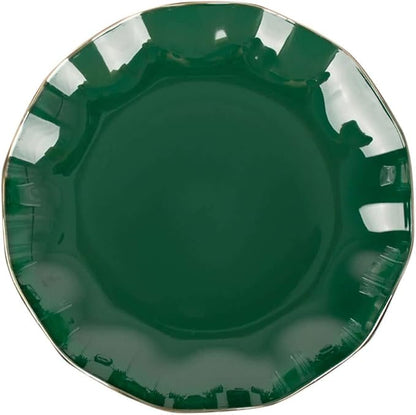 Efavormart 10 Pack | Hunter Emerald Green 6" Round Plastic Dessert Salad Plates