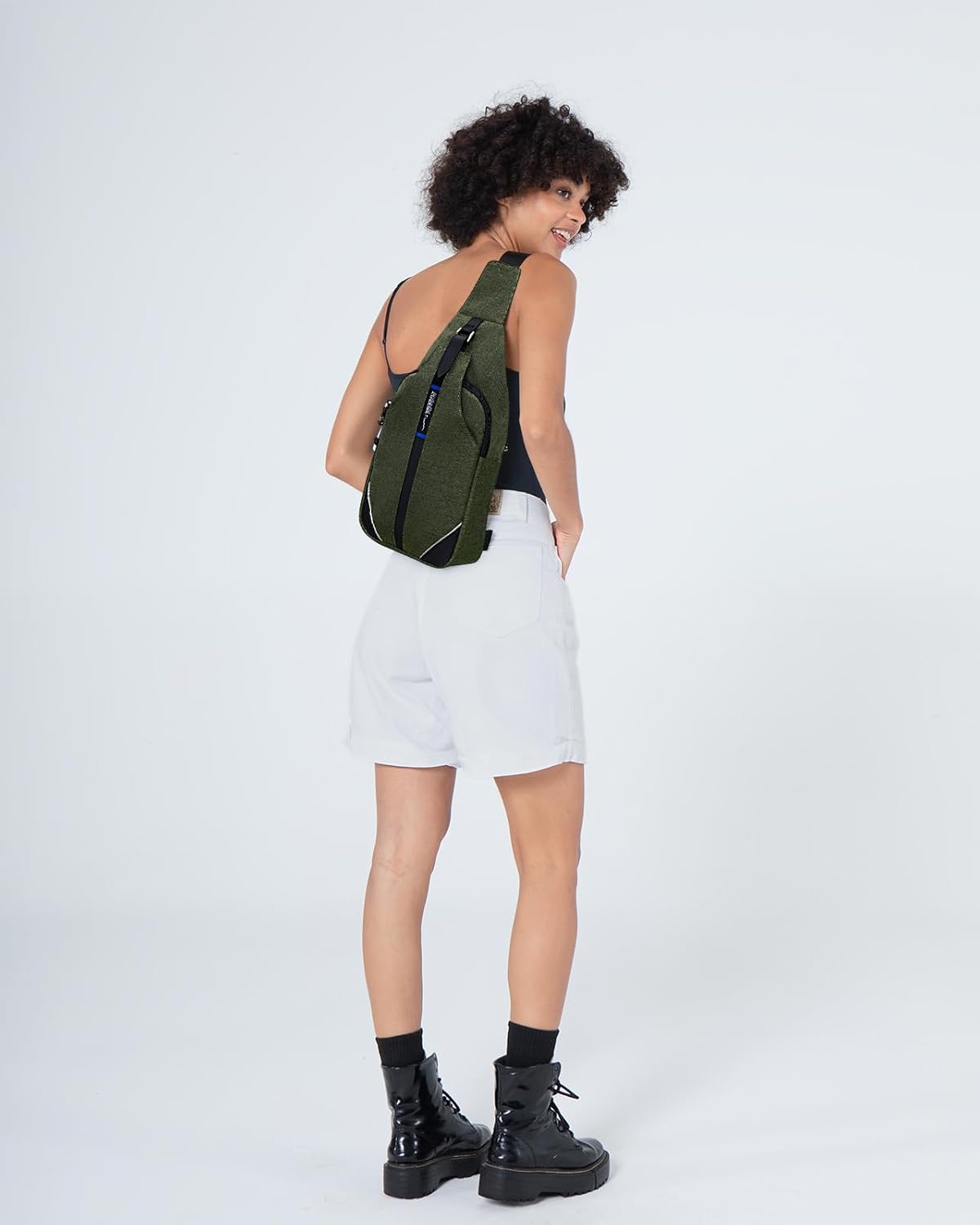 WATERFLY Small Crossbody Sling Backpack Anti Theft Backpack for Traveling Chest Shoulder Bag