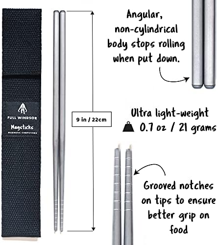 FULL WiNDSOR MAGSTICKS Resusable Magnetic Titanium Chopsticks