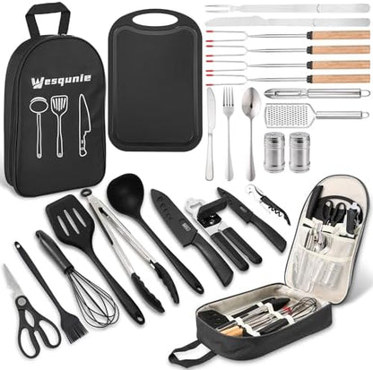 Wesqunie Silicone Cooking Utensils Set, Cookware Set for Outdoor Camping